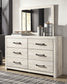 Cambeck  Panel Bed With 4 Storage Drawers With Mirrored Dresser