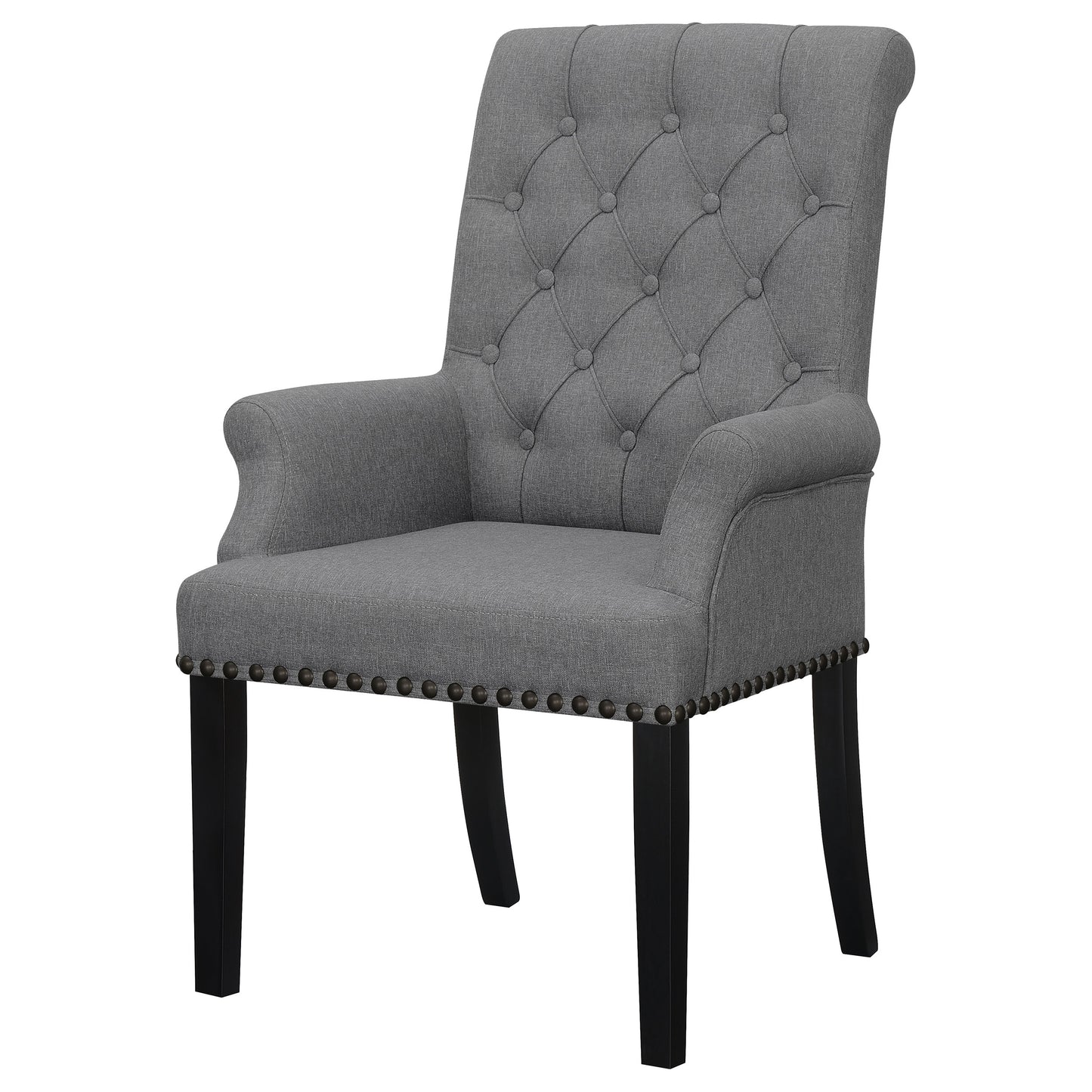 Alana Fabric Upholstered Dining Arm Chair Grey