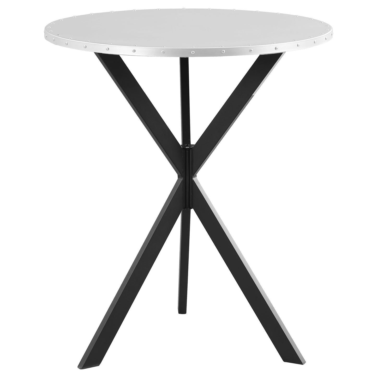 Kenzo Round 32-inch Galvanized Steel Bistro Bar Table Silver