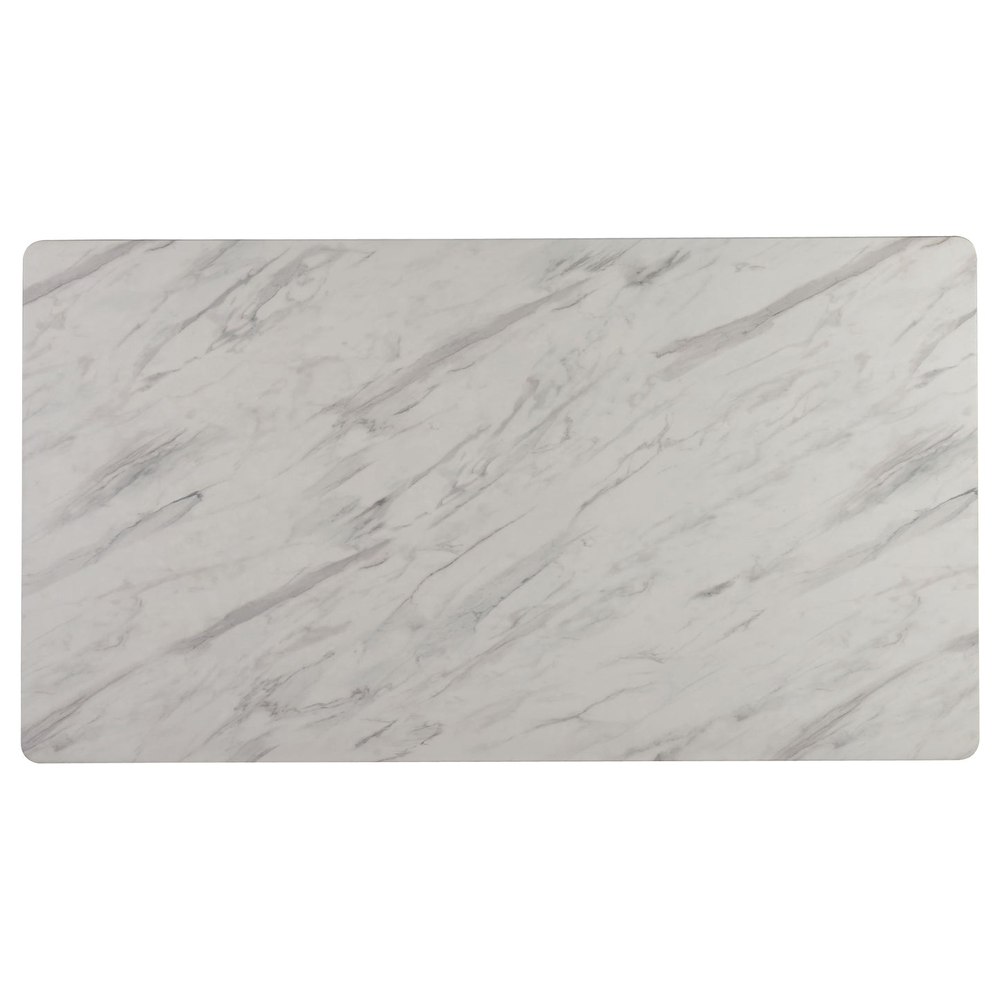 Everett Rectangular 63-inch Faux Marble Dining Table White