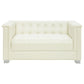 Chaviano 3-piece Upholstered Track Arm Sofa Set Pearl White