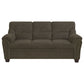 Clementine 3-piece Upholstered Padded Arm Sofa Set Brown