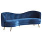 Sophia Upholstered Channel Tufted Sofa Blue