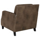 Leaton 3-piece Upholstered Recessed Arm Sofa Set Brown Sugar