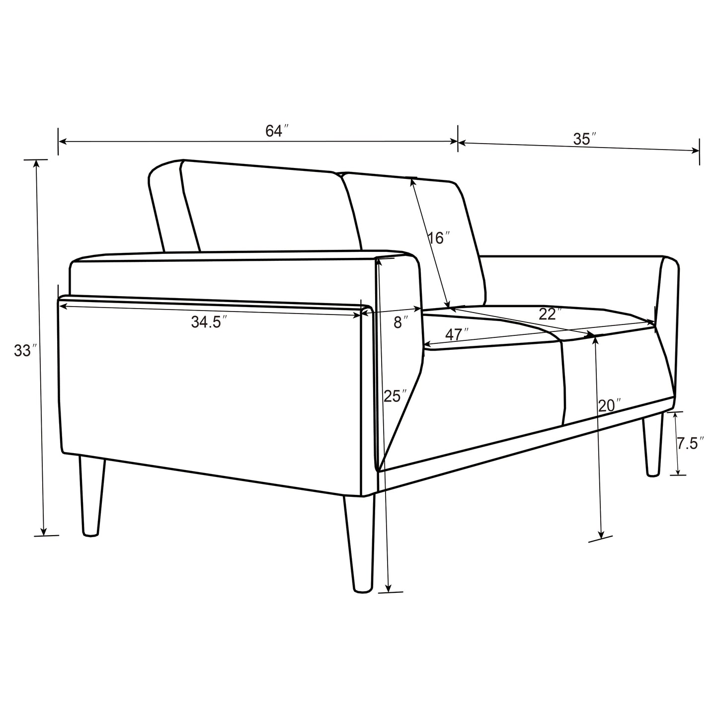 Rilynn 3-piece Upholstered Track Arm Sofa Set Brown