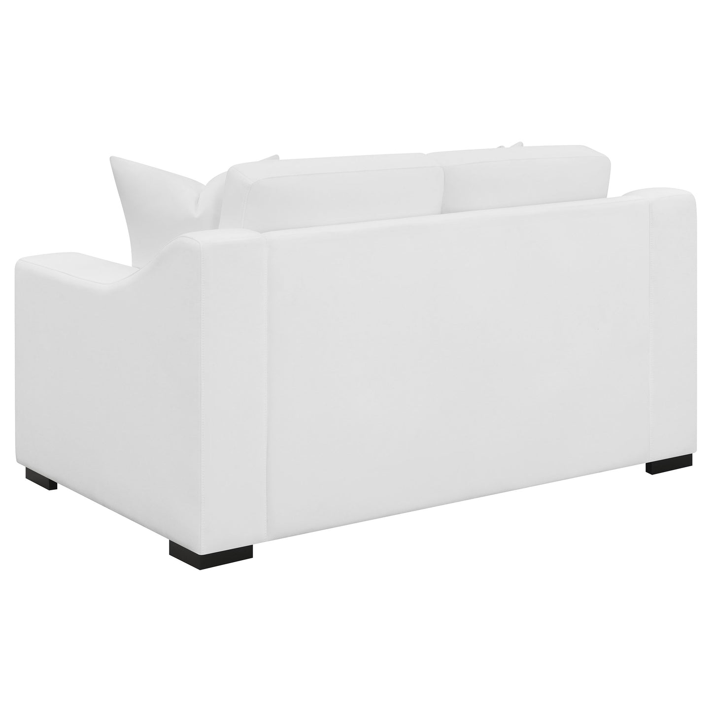 Ashlyn 2-piece Upholstered Sloped Arm Sofa Set White