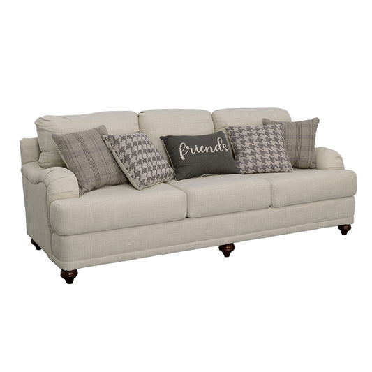 Glenn Upholstered English Arm Sofa Light Grey and Grey