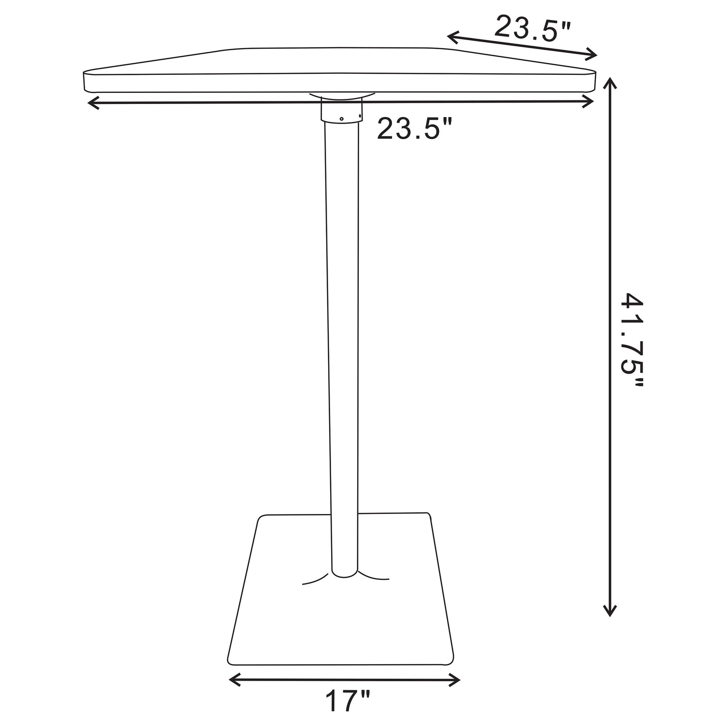 Cavalier Square 24-inch Pub Height Bistro Bar Table Dark Elm