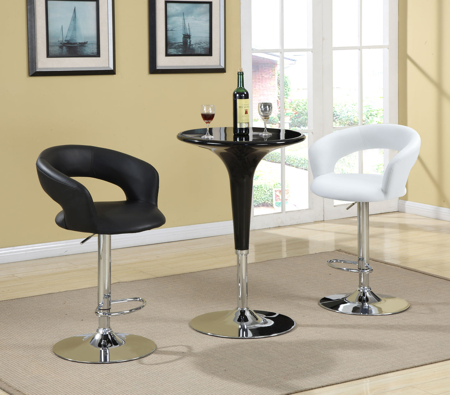 Barraza 29-inch Adjustable Height Bar Stool White and Chrome