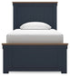 Landocken Twin Panel Bed with Mirrored Dresser and Nightstand