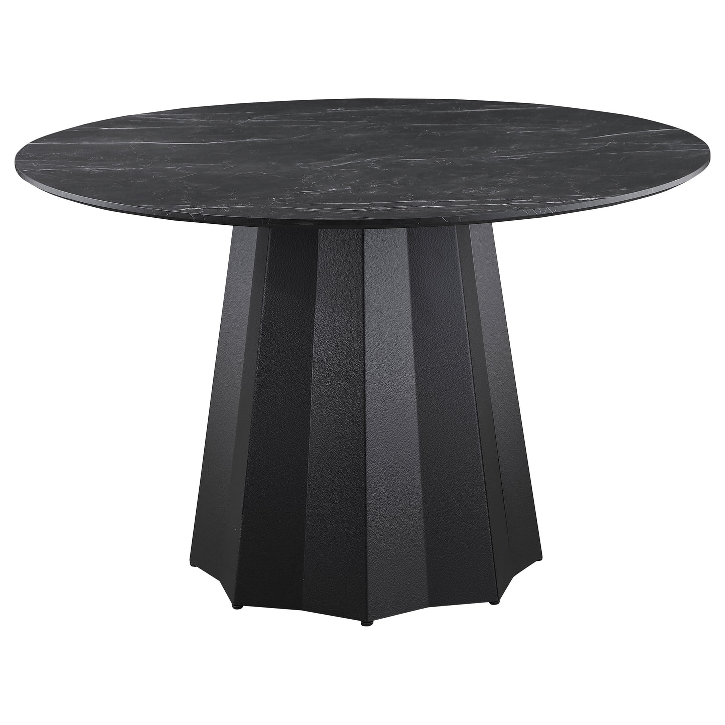 Camden 5-piece Round Faux Marble Top Dining Table Set Black