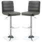 Bianca Upholstered Adjustable Bar Stool Grey (Set of 2)