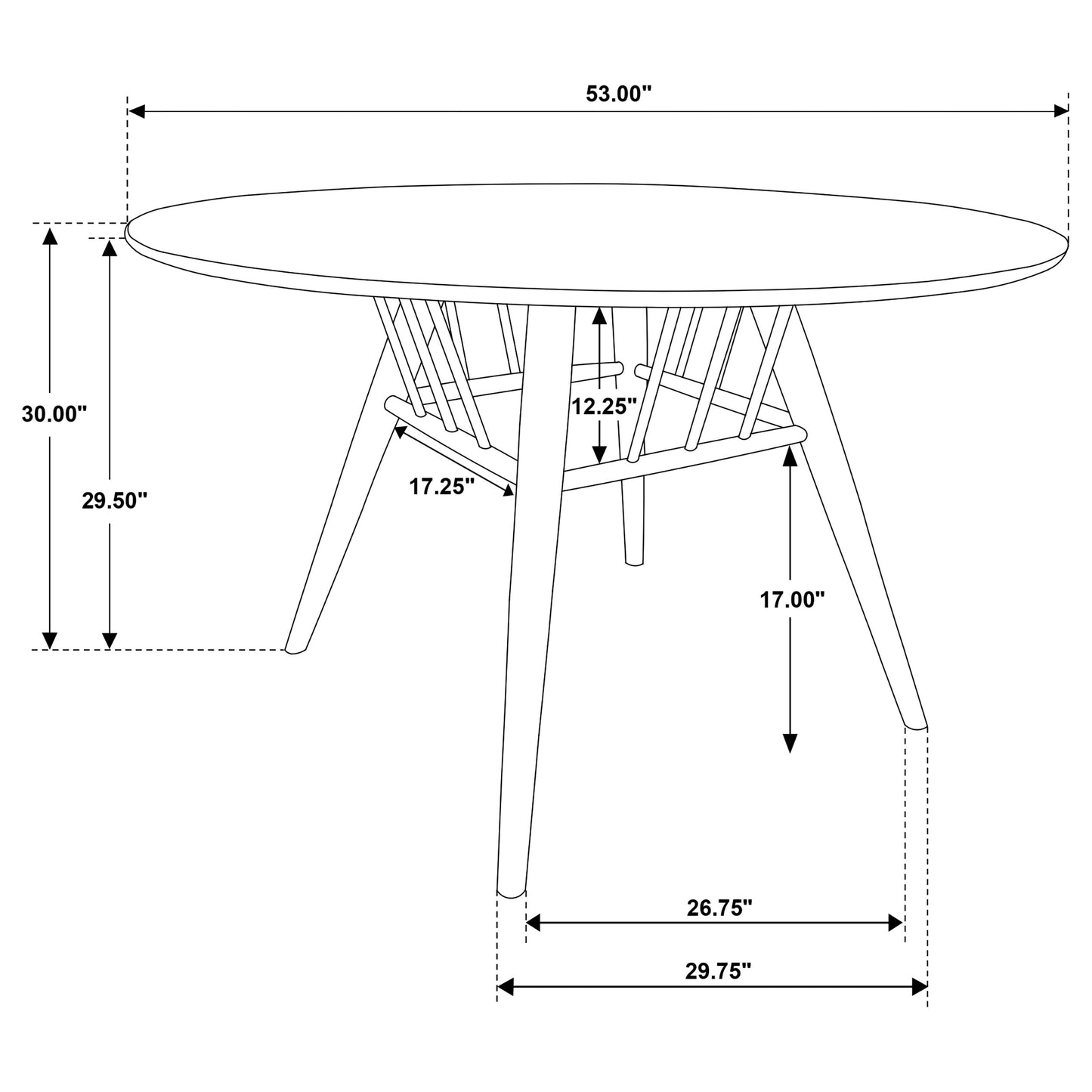 Everton 5-piece Round 53-inch Dining Table Set Dark Walnut