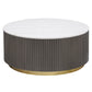 Jason Round Marble Top Coffee Table White and Charcoal