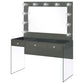 Afshan 3-drawer Vanity Set with Lighting Grey High Gloss