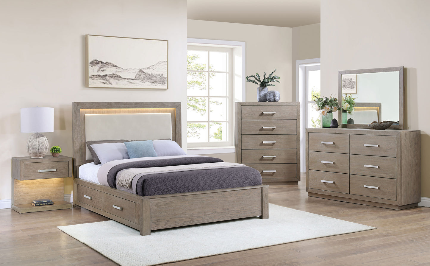 Kenora 5-piece Eastern King Bedroom Set Barley Brown