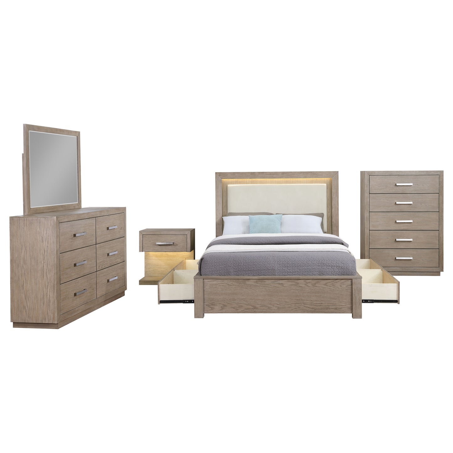 Kenora 5-piece Eastern King Bedroom Set Barley Brown