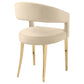 Galiano Velvet Upholstered Dining Arm Chair Beige (Set of 2)