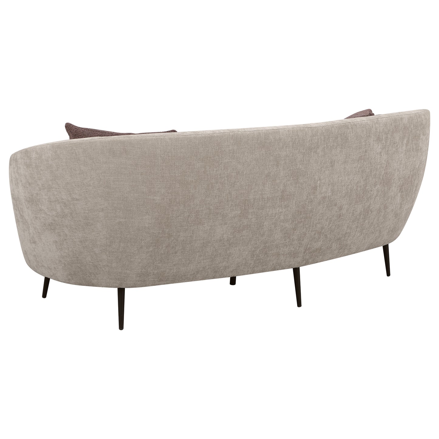 Ellorie Upholstered Channel Back Curved Sofa Beige