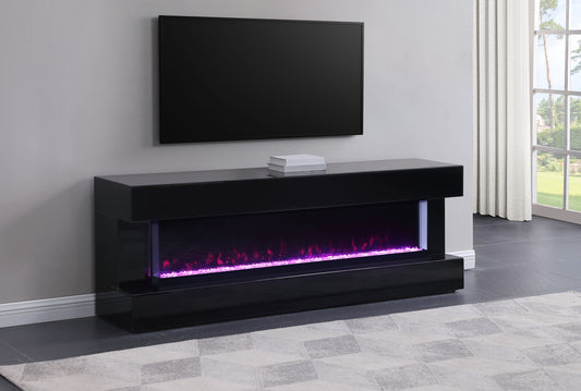Vallerie 71" Electric Fireplace TV Stand Black
