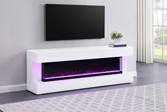 Vallerie 71" Electric Fireplace TV Stand White