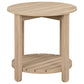 Fowler 1-shelf Round Engineered Wood Side End Table Natural