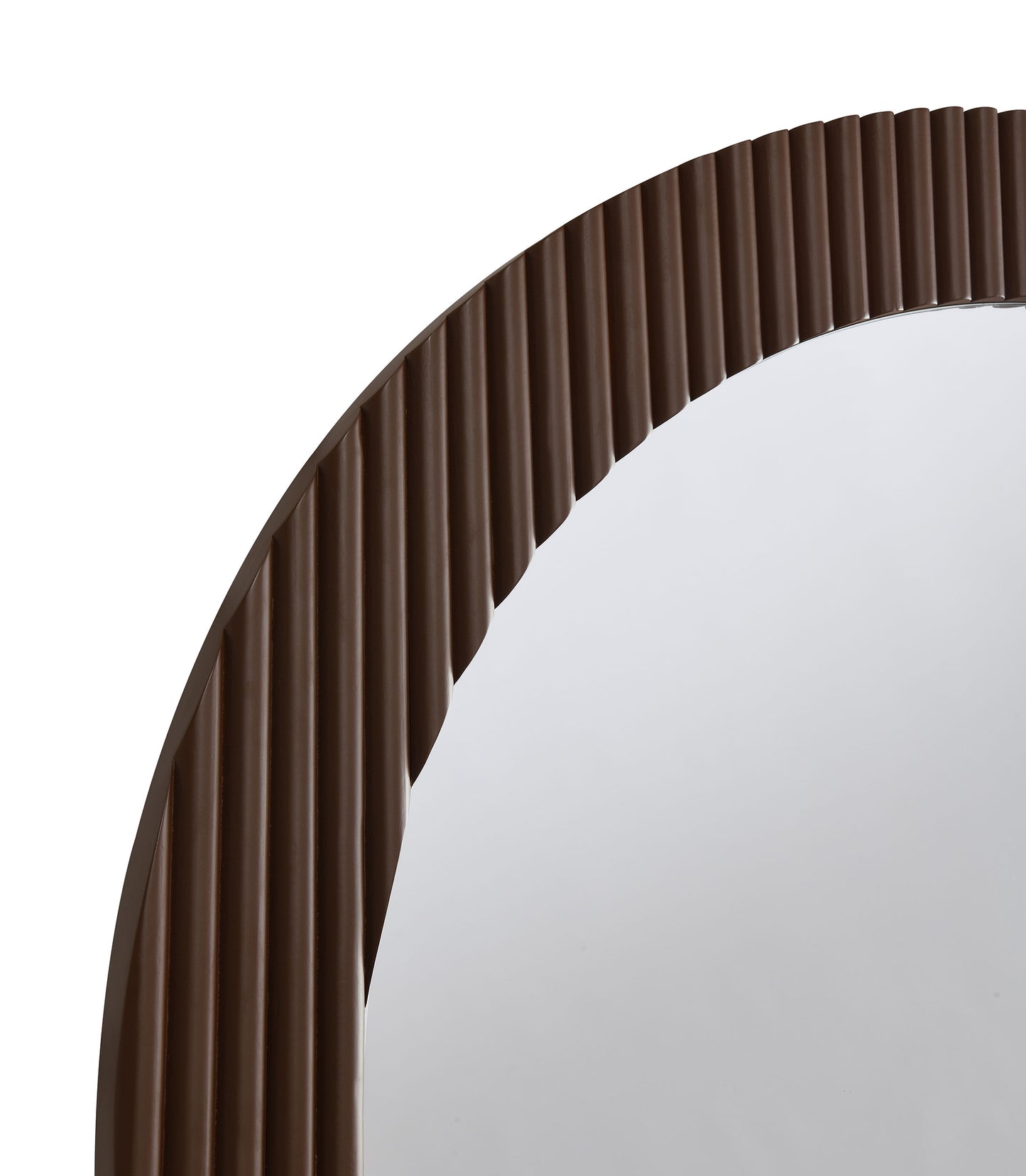 Dexter 40 x 40 Inch Round Reeding Frame Wall Mirror Brown