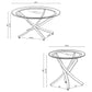 Brooke 2-piece Round Glass Top Coffee Table Set Brass