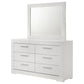 Ives 6-drawer Dresser and Mirror White High Gloss