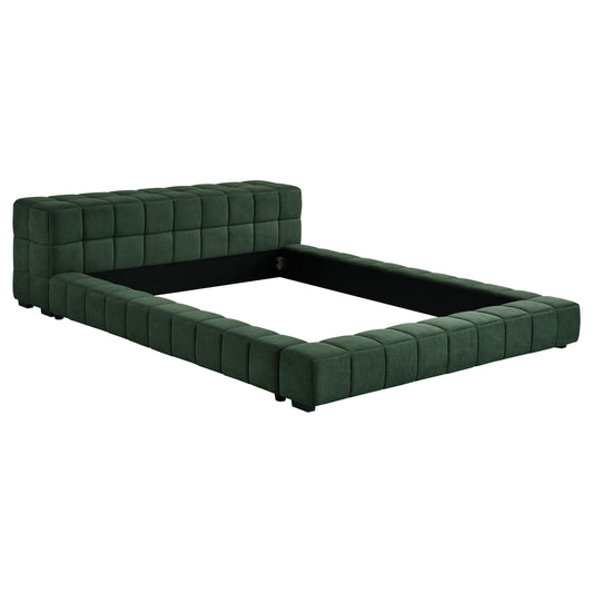 Trinity Upholstered Cal King Platform Bed Green