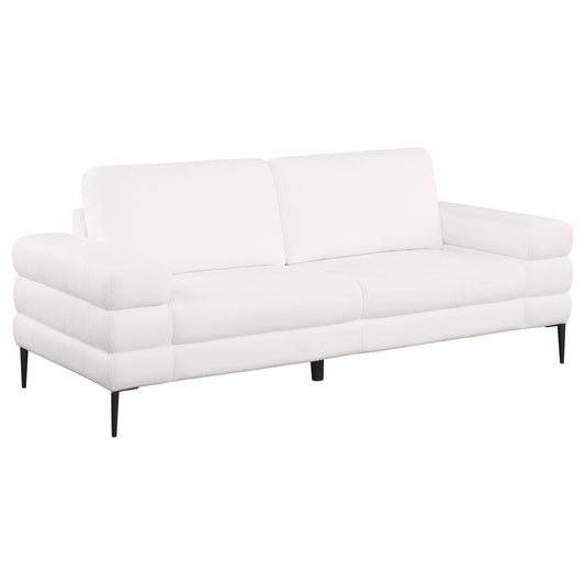 Jessel Chenille Upholstered Track Arm Sofa Ivory