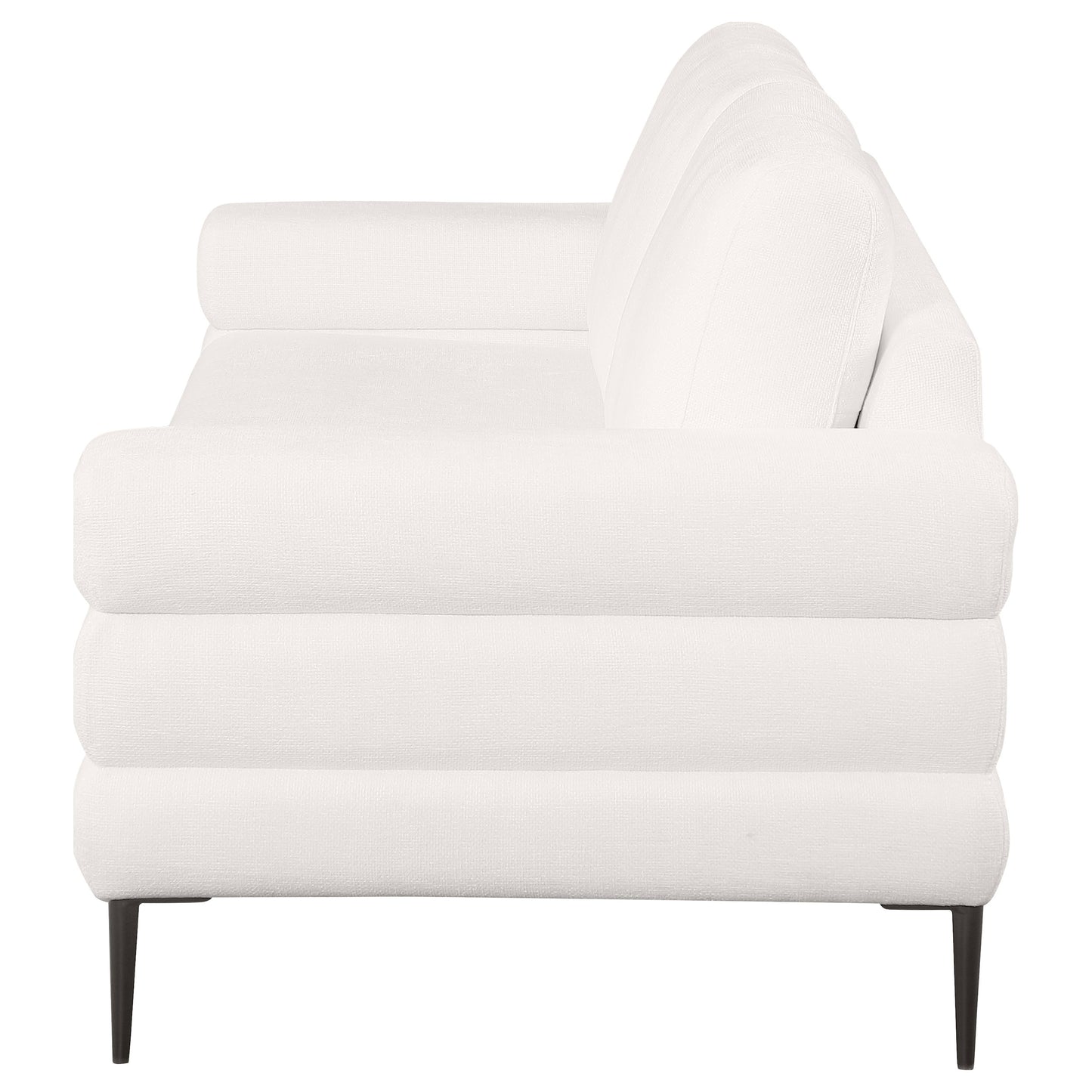 Jessel Chenille Upholstered Track Arm Sofa Ivory