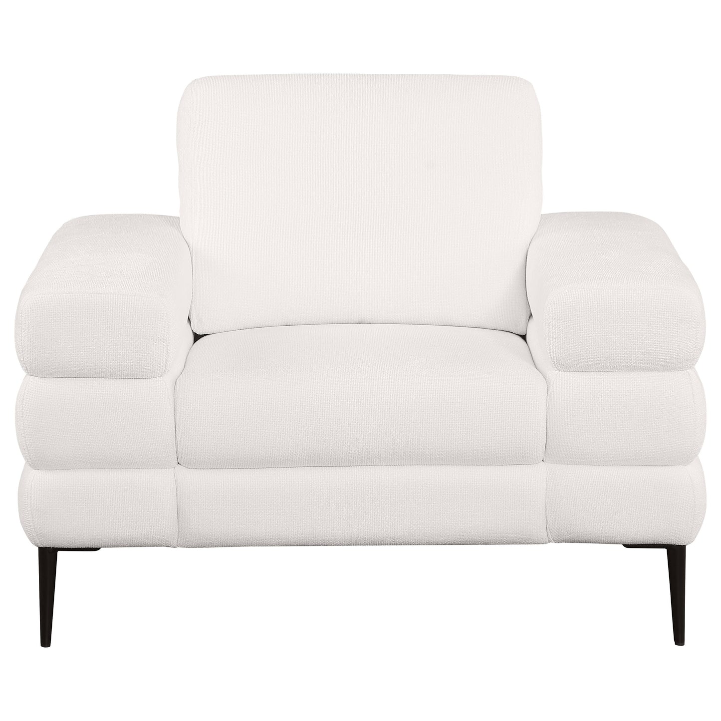 Jessel Chenille Upholstered Track Arm Chair Ivory