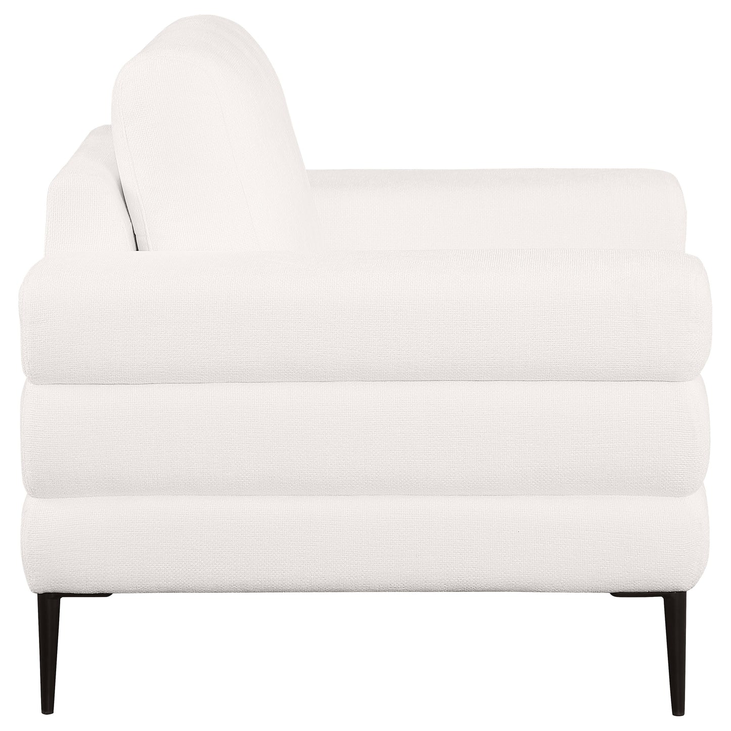 Jessel Chenille Upholstered Track Arm Chair Ivory