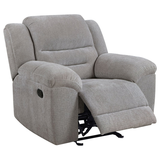 Gilson Chenille Upholstered Reclining Glider Recliner Grey