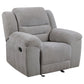 Gilson Chenille Upholstered Reclining Glider Recliner Grey