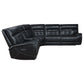 Hewitt Leather Upholstered Power Reclining Sectional Black