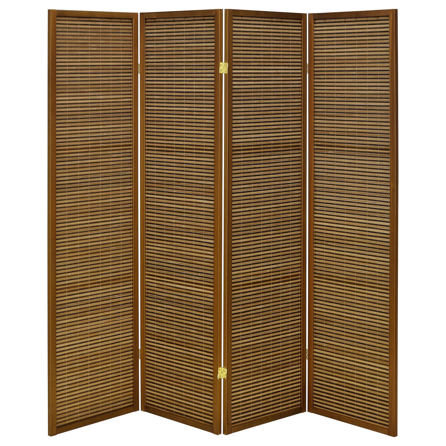 Browning 4-panel Bamboo Room Divider Folding Screen Walnut