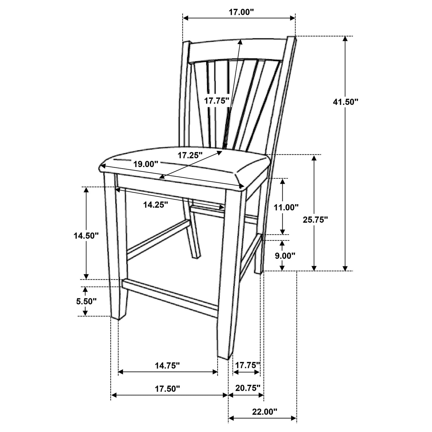 Canfield Counter Height Dining Side Chair Brown (Set of 2)