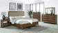 Maderia 57-inch Upholstered California King Panel Bed Walnut