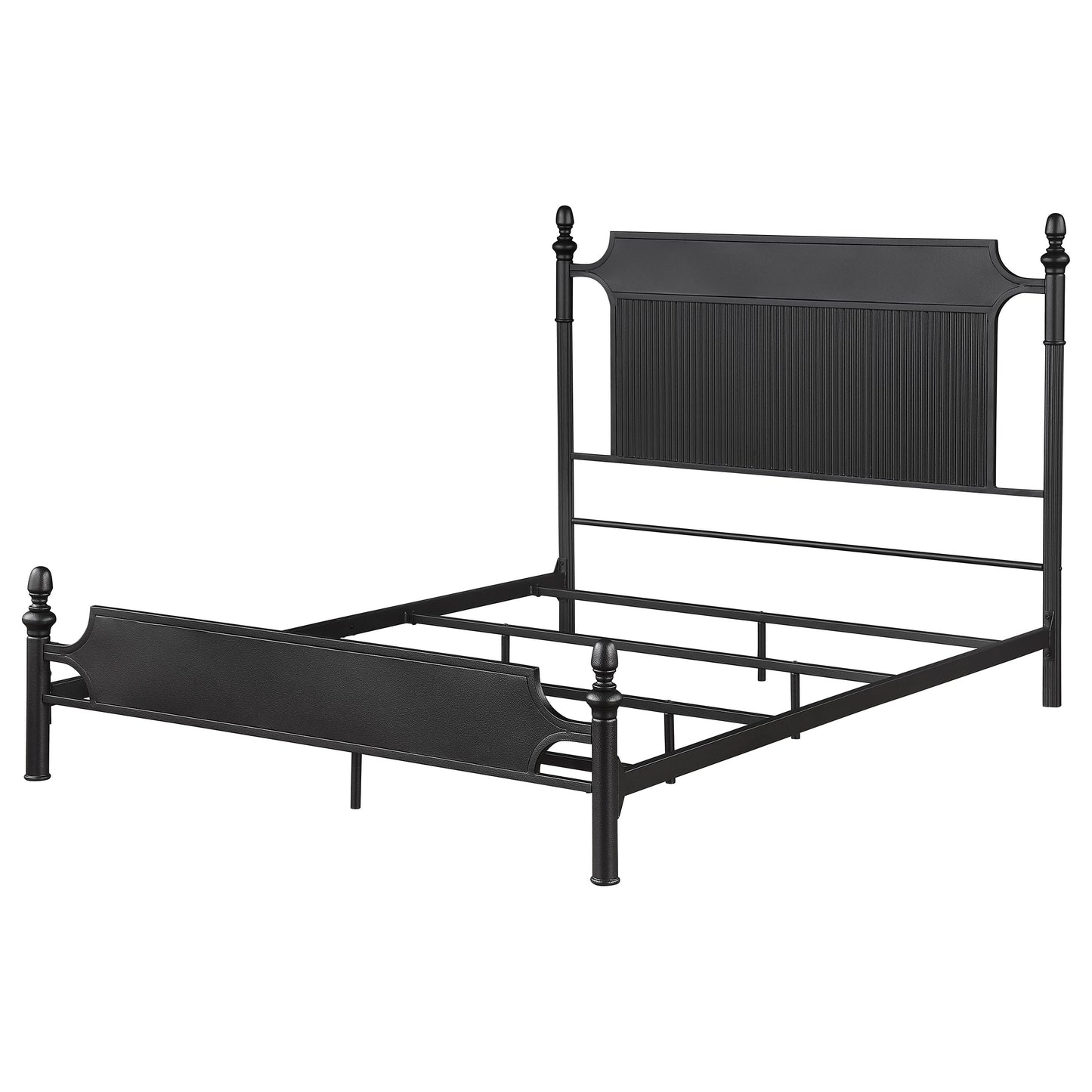 Cameron 51-inch Metal Queen Panel Bed Black