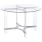 Keeling 5-piece Round Glass Top Acrylic Dining Set Chrome