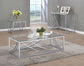 Lille 3-piece Glass Top Coffee End Sofa Table Set Chrome