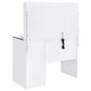 Flora 2-drawer Vanity Table Set LED Mirror and Stool White High Gloss