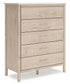 Cadmori Queen Upholstered Panel Bed with Mirrored Dresser, Chest and 2 Nightstands