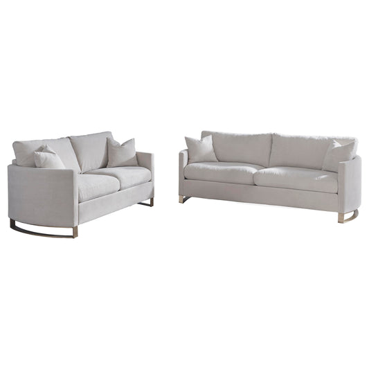 Corliss 2-piece Upholstered Arched Arm Sofa Set Beige