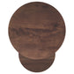 Yency 2-piece Round Mango Wood Nesting Table Set Dark Brown