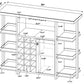 Evelio 6-shelf Glass Top Home Bar Wine Cabinet Walnut