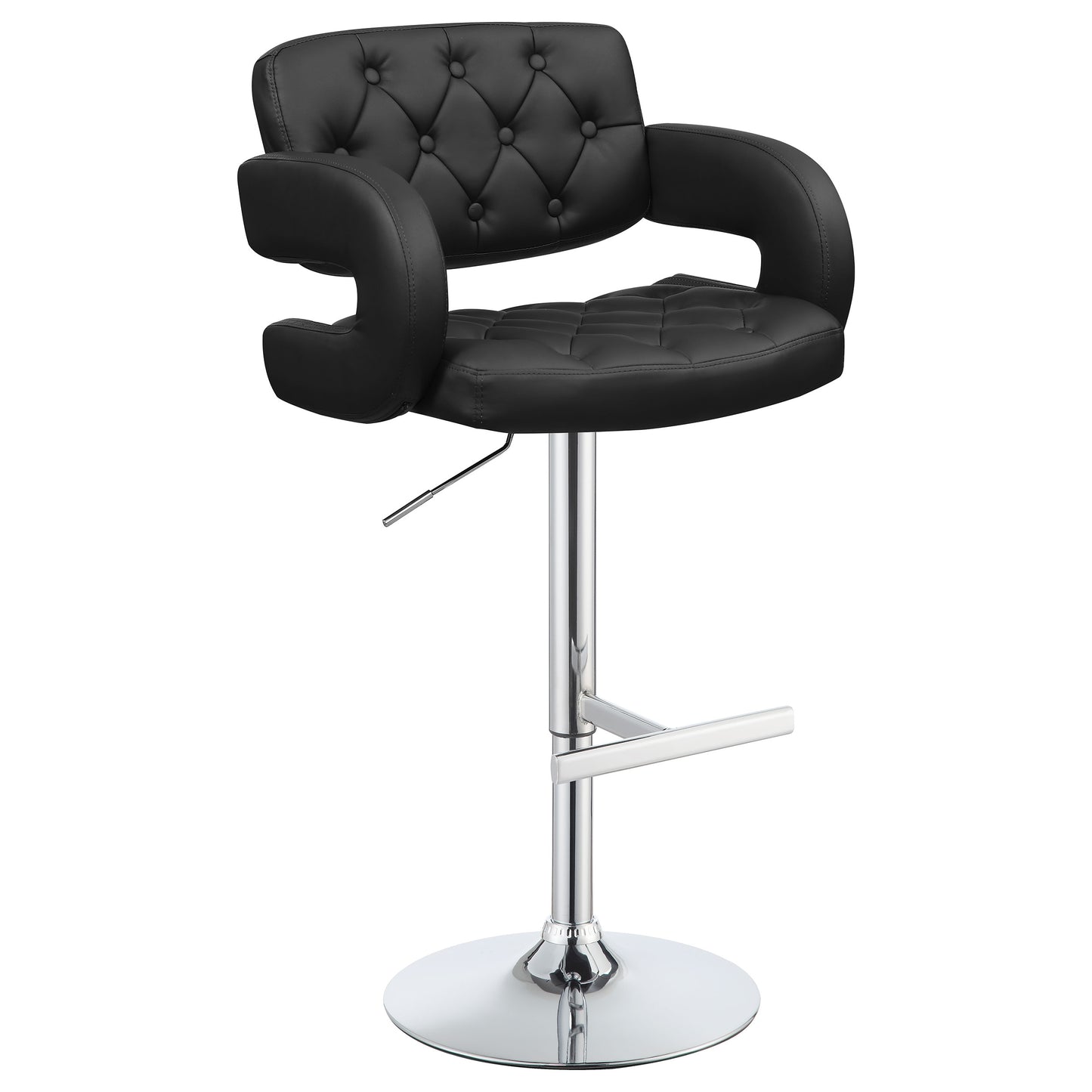 Brandi Adjustable Bar Stool Black and Chrome