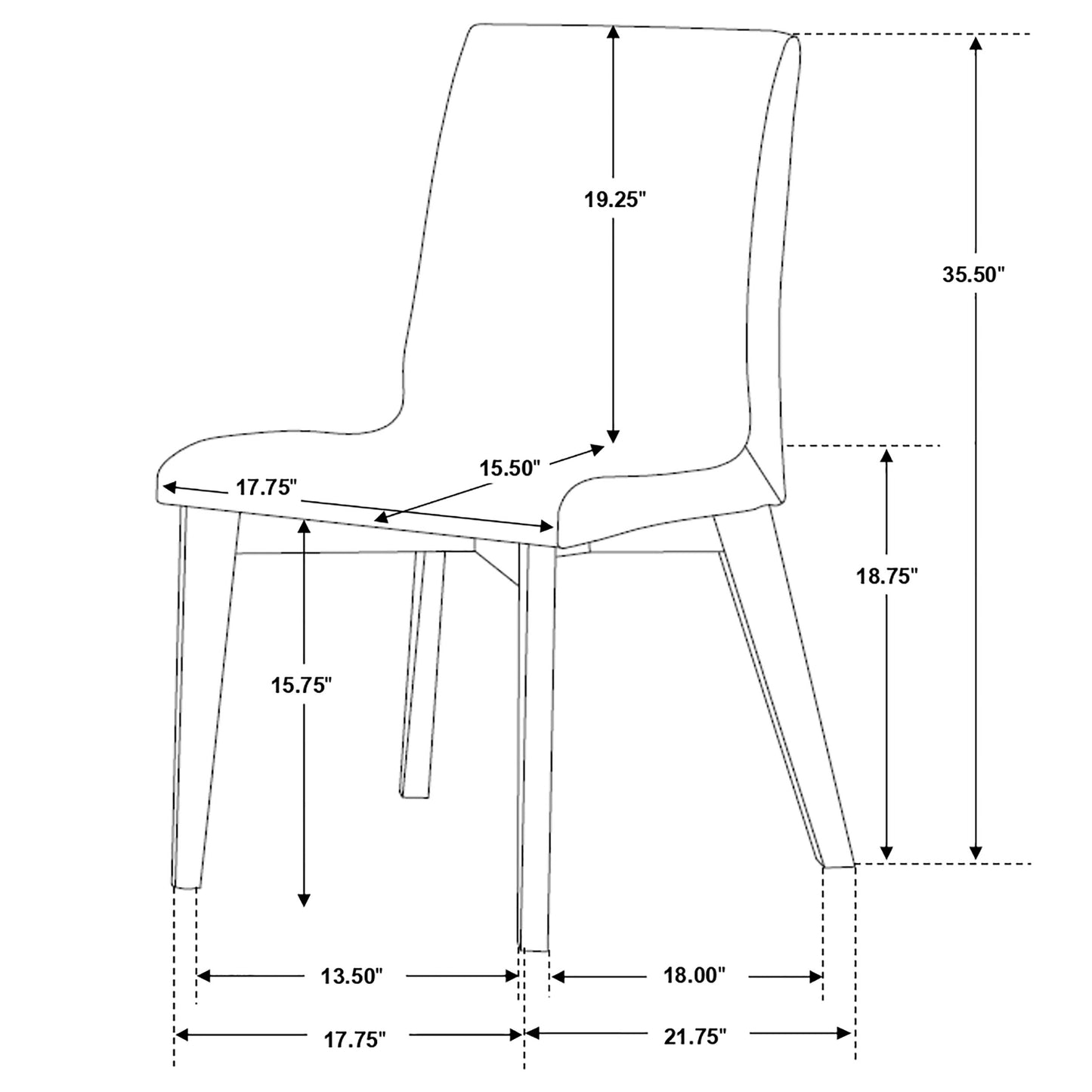 Redbridge Upholstered Dining Side Chair Walnut (Set of 2)